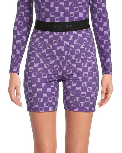 Ambush Monogram Biker Shorts - Purple