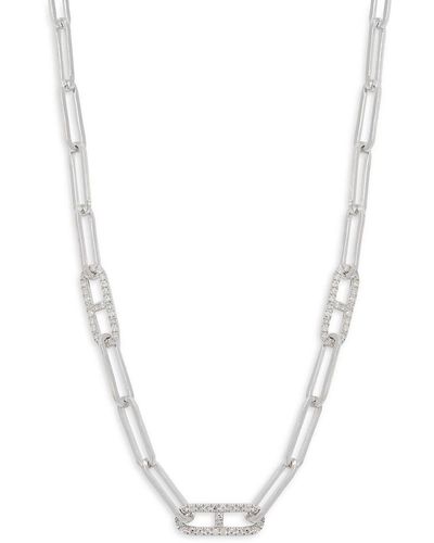 Effy ENY Sterling Silver & 0.30 Tcw Diamond Chain Necklace/16" - White