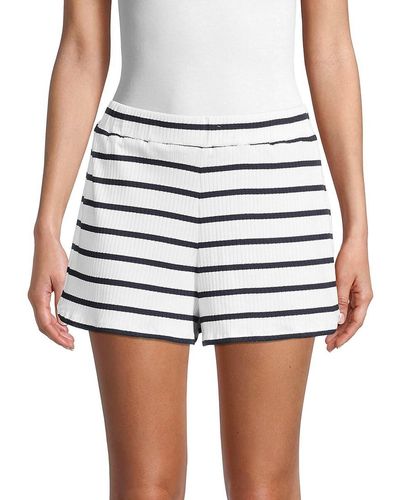 French Connection Tommy Ribbed Striped Shorts - White