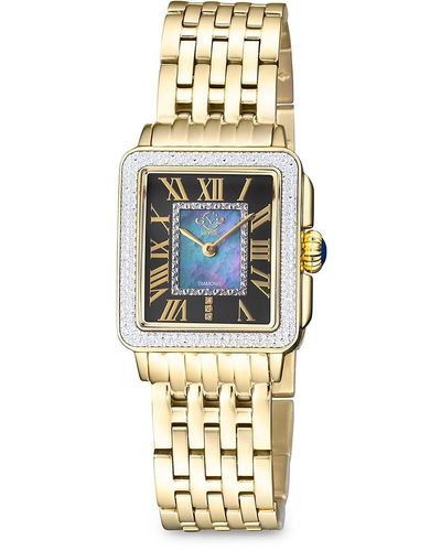 Gv2 Padova 30Mm Ip Goldtone Stainless Steel & Diamond Bracelet Watch - Metallic
