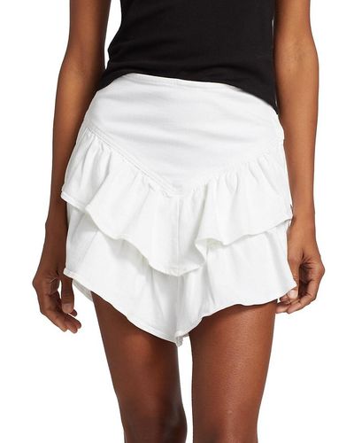 Mother The Ruffle Mini Skirt - White