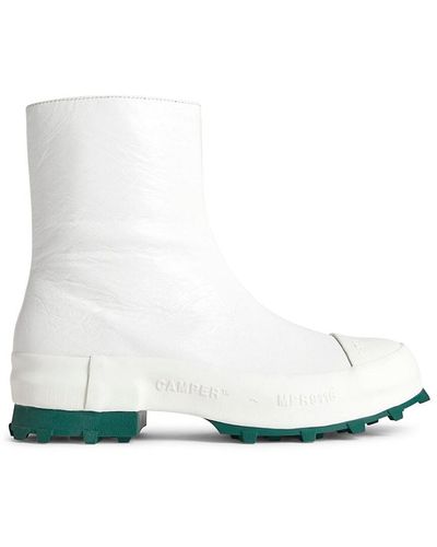 Camper Traktori Leather Ankle Boots - White