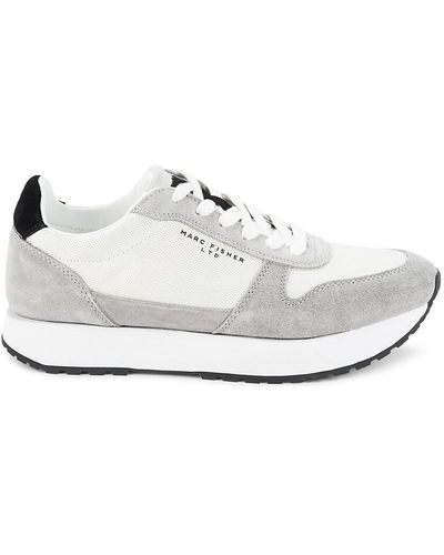 Marc Fisher Fynn Mesh Platform Running Shoes - White