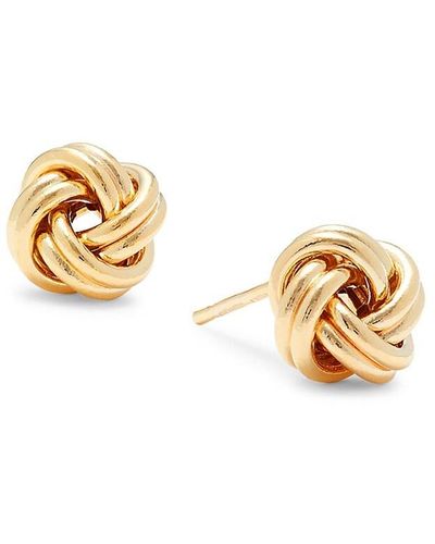 Saks Fifth Avenue 14k Yellow Gold Love Knot Stud Earrings - Metallic