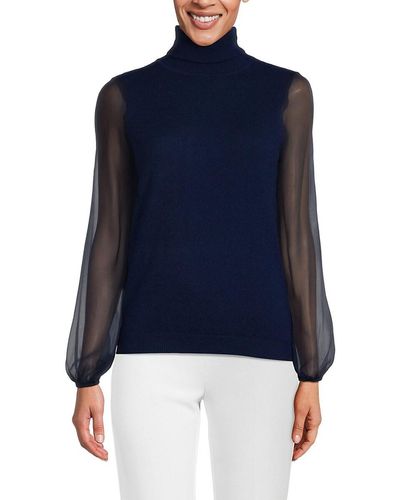 Sofiacashmere Silk & Cashmere Turtleneck Sweater - Black