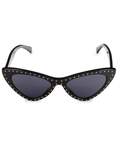 Moschino 52mm Studded Cat Eye Sunglasses - Black