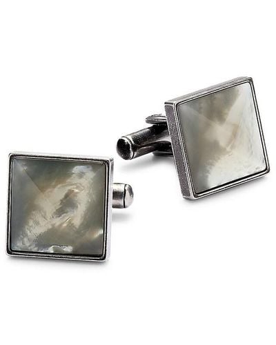 Esquire Stainless Steel & Mother Of Pearl Square Cufflinks - Natural