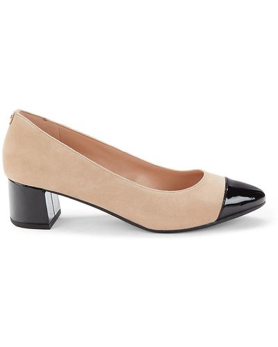 Cole Haan The Go To Cap Toe Suede Pumps - Natural