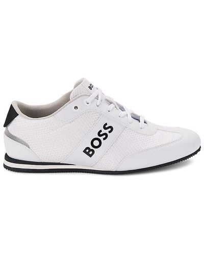 BOSS Logo emed Low top Sneakers in Green for Men Lyst UK