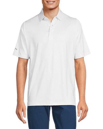 Callaway Apparel Patterned Polo - White