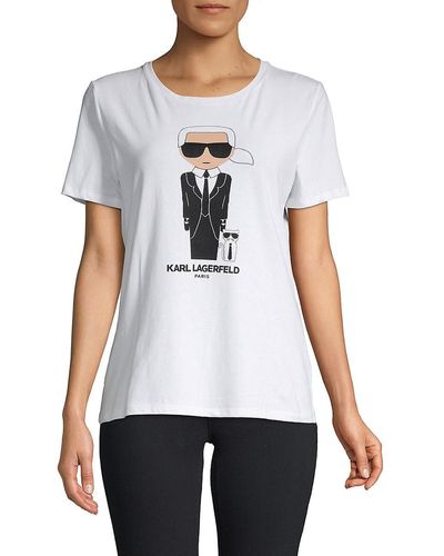 Karl Lagerfeld Iconic Doll Graphic Tee - White