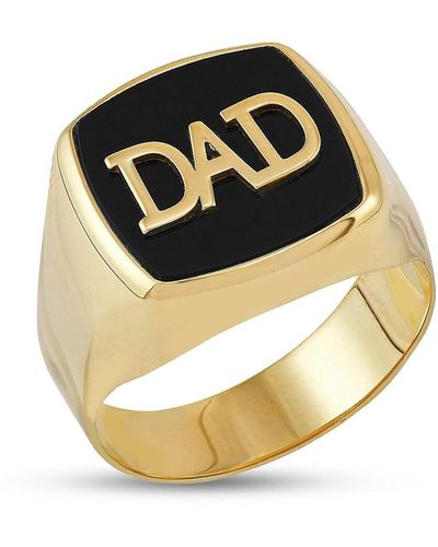 Saks Fifth Avenue Saks Fifth Avenue 14k Yellow Gold & Dad Signet Ring - Metallic
