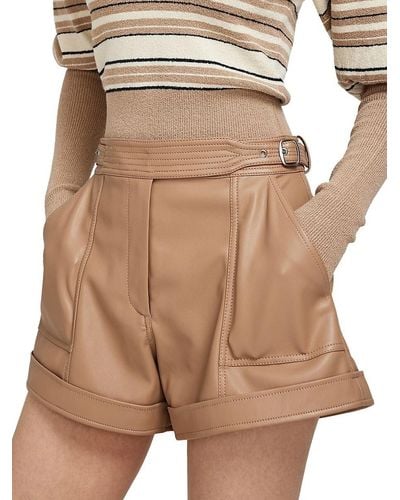 Jonathan Simkhai Chace Belted Faux Leather Shorts - Brown