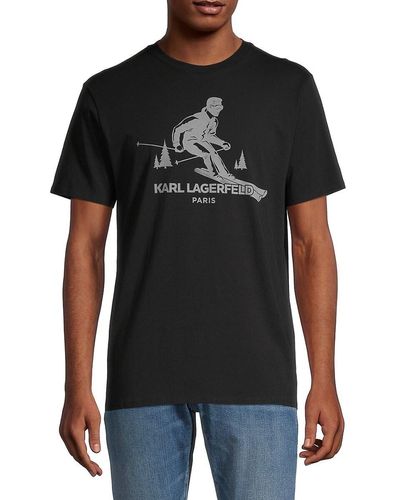Karl Lagerfeld 'Skiing Logo Graphic T-Shirt - Black
