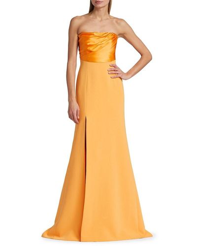 Cinq À Sept Estela Strapless Gown - Orange