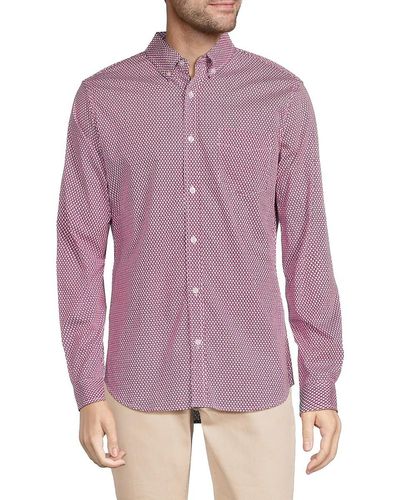 Ben Sherman 'Darby Diamond Long Sleeve Shirt - Purple