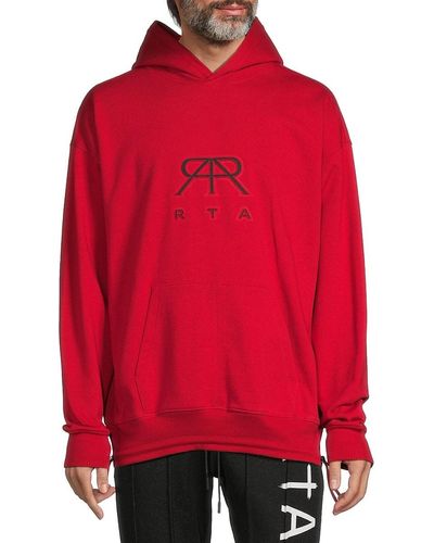 RTA Logo Oversized Pullover Hoodie - Red
