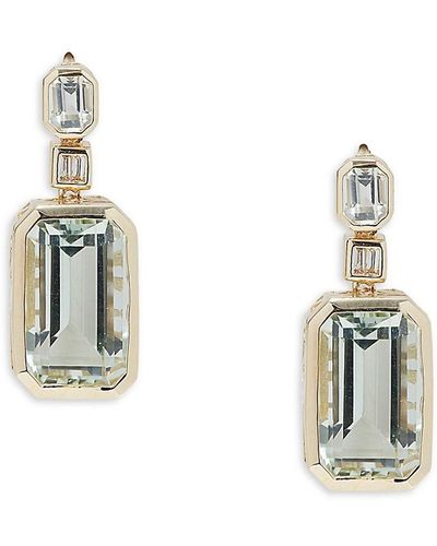 Effy 14K, Diamond & Amethyst Dangle Earrings - Metallic