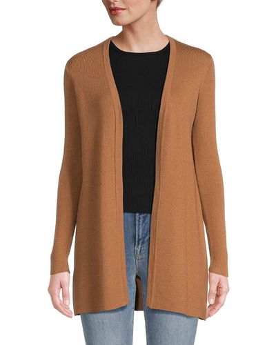 Elie Tahari Merino Wool Open Cardigan - Brown