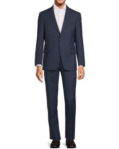Saks Fifth Avenue Saks Fifth Avenue Modern Fit Wool Blend Suit - Blue