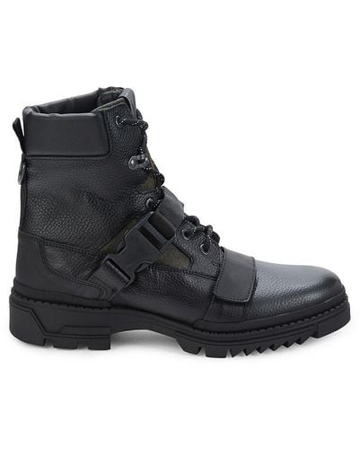 Bruno Magli Lomax Leather Ankle Boots - Black
