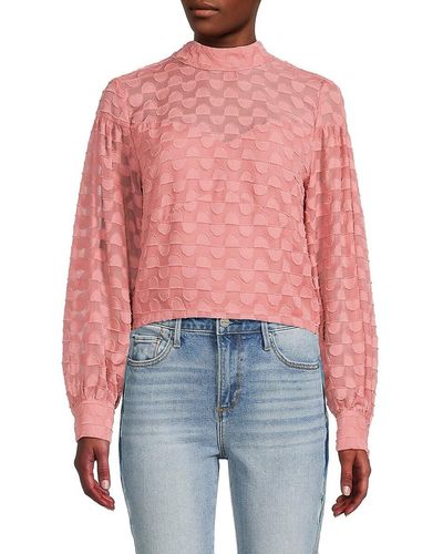 Walter Baker Sandra Textured Mockneck Blouse