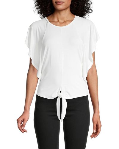 BCBGMAXAZRIA Bcbgmaxazria Knot-front Top - White