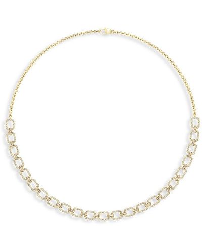 Saks Fifth Avenue Saks Fifth Avenue 14k Yellow Gold & 1 Tcw Diamond Link Choker Necklace/15" - Natural