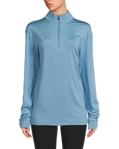 PGA TOUR Partial Zip Front Top - Blue