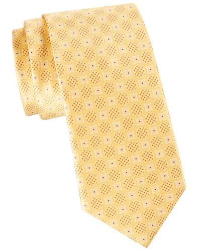 Brioni Geometric Silk Tie - Yellow
