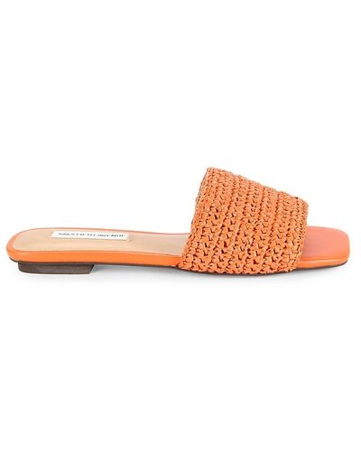 Saks Fifth Avenue Sofia Woven Flat Sandals - Orange