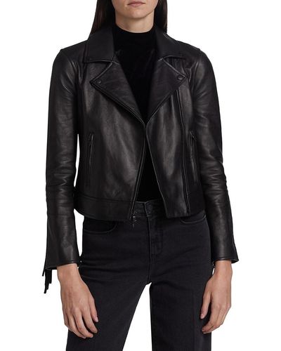 L'Agence Kravitz Fringe Leather Jacket - Black