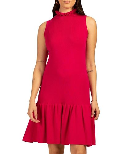 Trina Turk Raya Merino Wool Jumper Dress - Red