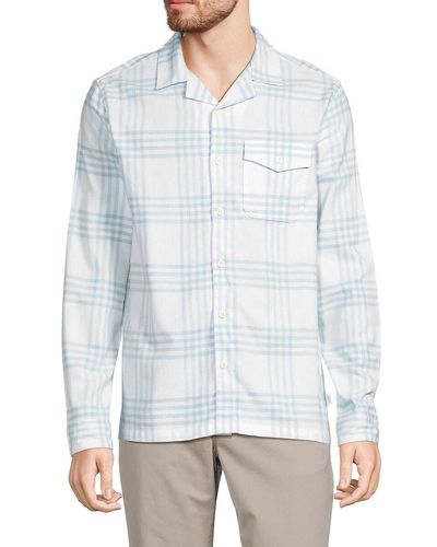 Onia Checked Flannel Button Down Shirt - White