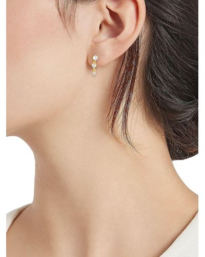 Argento Vivo 18k Goldplated Sterling Silver & Cubic Zirconia Drop Earrings - Natural