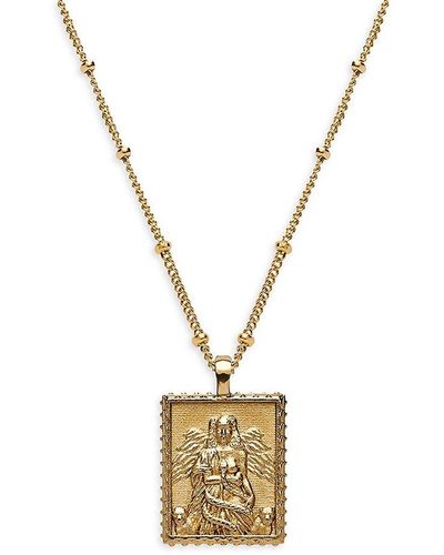 Awe Inspired 14k Yellow Goldplated Sterling Silver Lilith Tablet Pendant Necklace - Metallic