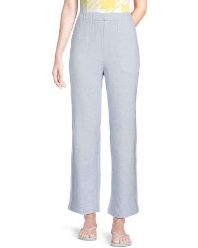 Onia Solid Wide Leg Gauze Cover-up Pants - Blue