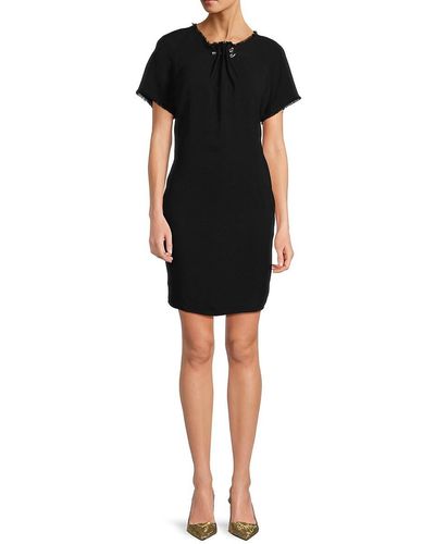 Lanvin Embellished Trim Mini Dress - Black