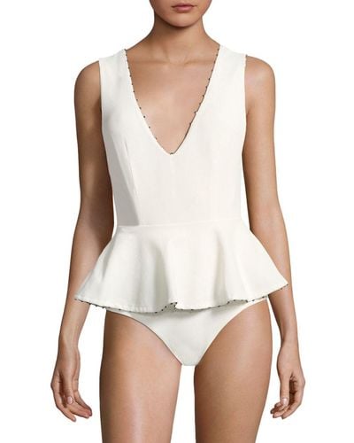 Marysia Swim V-neck Peplum One-piece Swimsuit - White