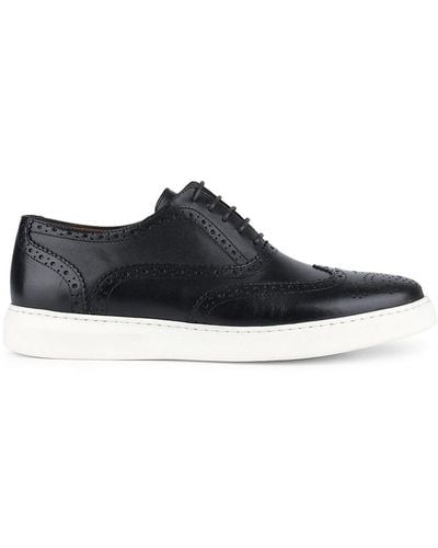 VELLAPAIS Leather Low Top Sneakers - Black