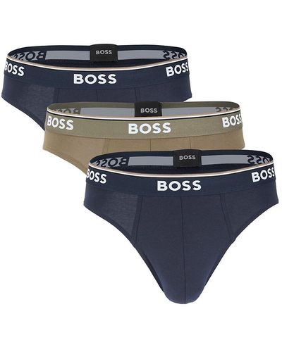 BOSS 3-Pack Logo Briefs - Blue