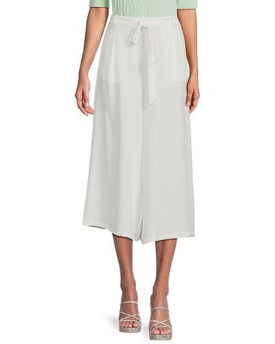 Bobeau Belted Cropped Trousers - White