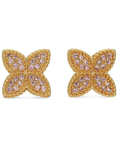 Eye Candy LA Luxe Sophia Goldtone & Cubic Zirconia Flower Stud Earrings - Natural