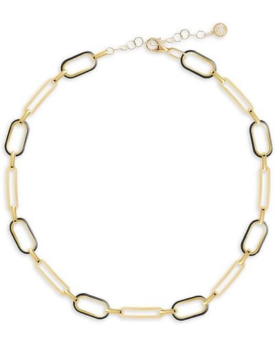 Gabi Rielle Celebration 14K Vermeil Box-Link Choker Necklace - Metallic