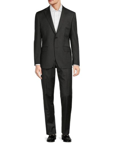 Saks Fifth Avenue Modern Fit Wool Suit - Black