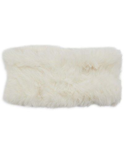 Adrienne Landau Faux Fur Headband - White