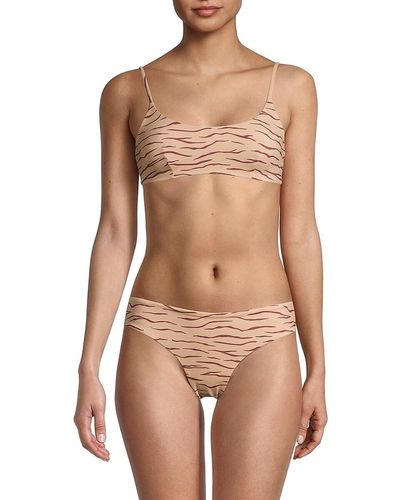 Onia Sarita Tiger Line-Print Bikini Top - Multicolour
