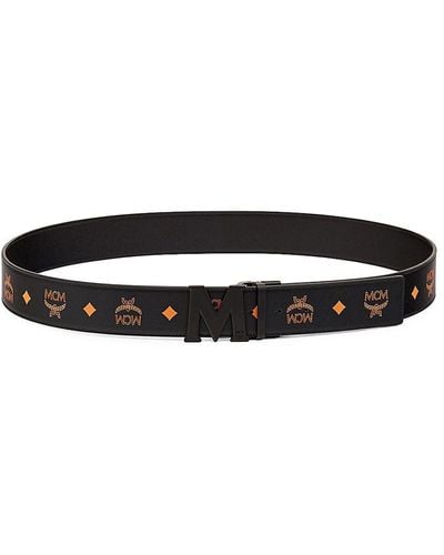 MCM Claus Reversible Cut-to-size Cut-to-size Leather Belt - Black