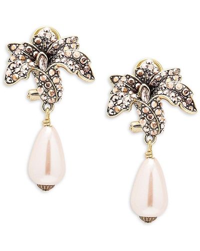 Heidi Daus Crystal Floral Drop Earrings - Multicolour