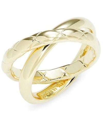 Judith Ripka Aura Goldplated Sterling Silver Criss-cross Braided Ring - Metallic